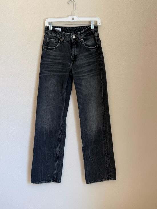Zara Denim - Zara High-Rise Jeans Size US 4 Black Wash Distressed